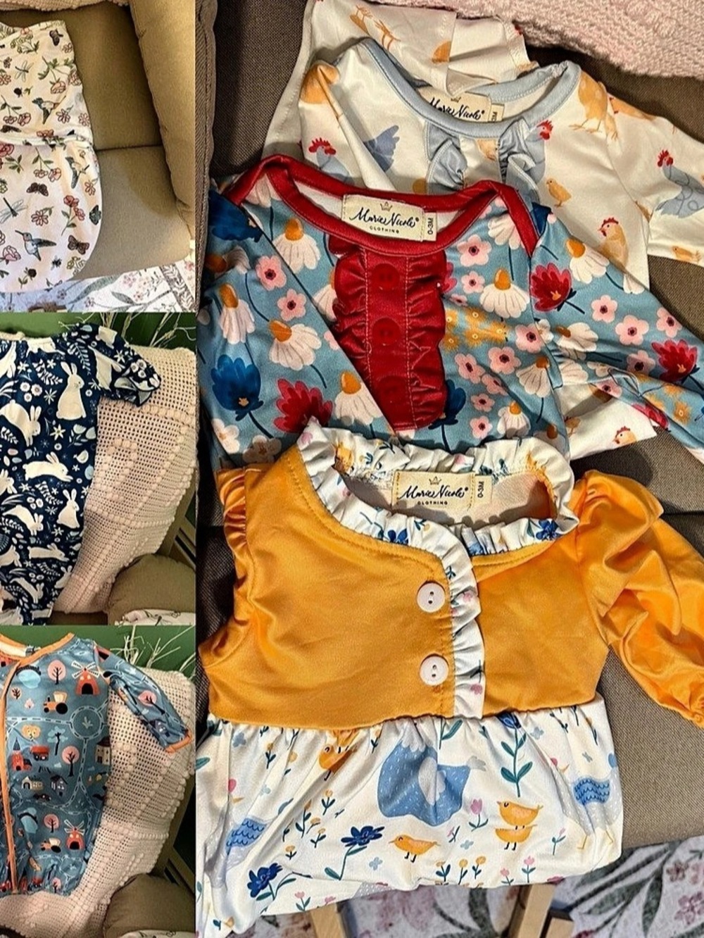 (5) 0-3m baby gown bundle